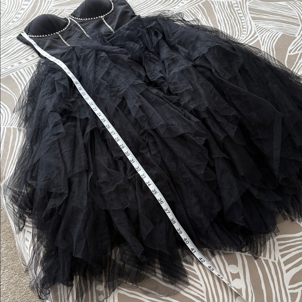 BLITHE LA black strapless tulle dress with rhinestones - Picture 10 of 12